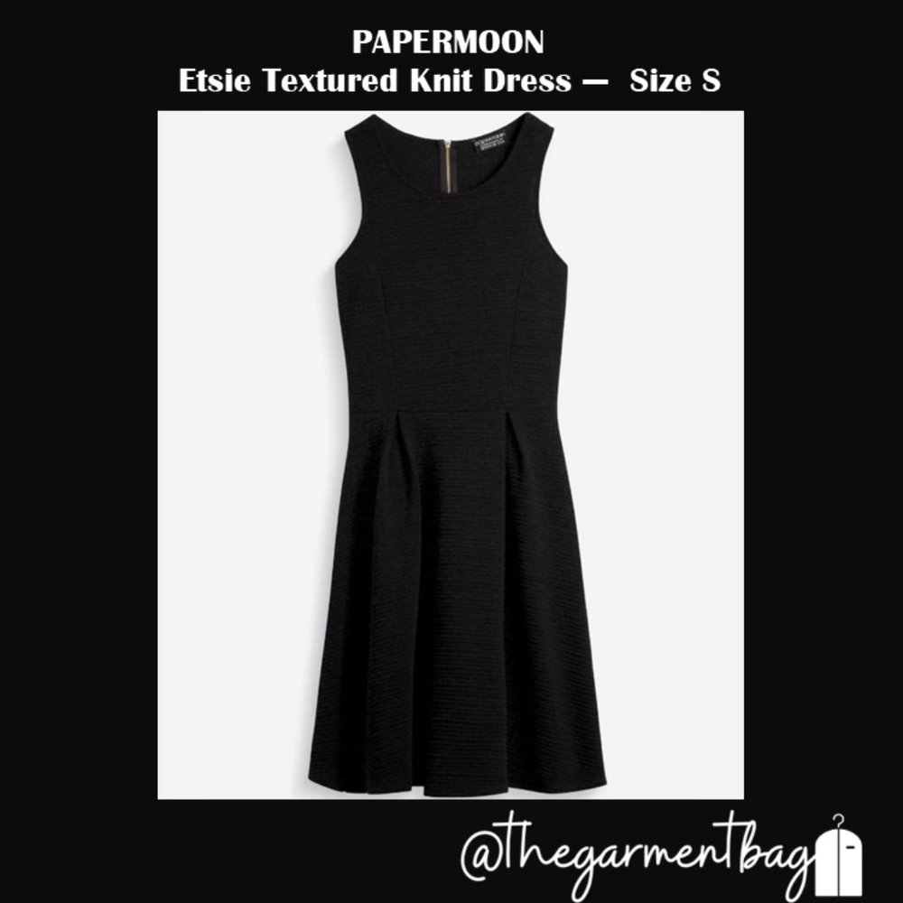 Papermoon Etsie Textured Knit Dress - Black - Size S